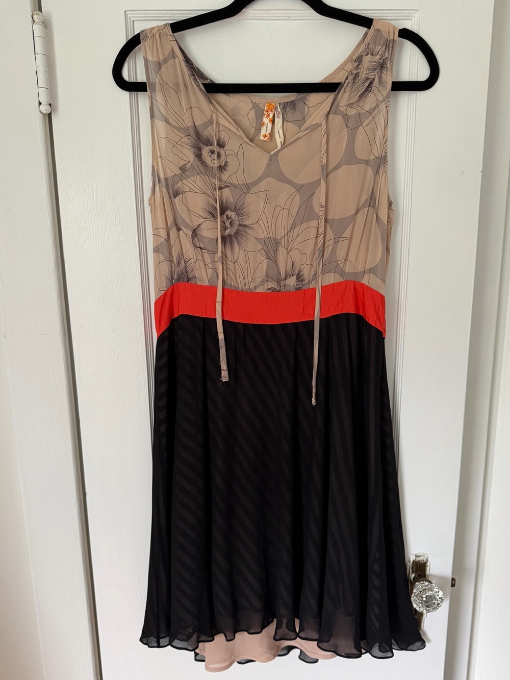 Maeve 100% Silk Colorblock Flowy Dress